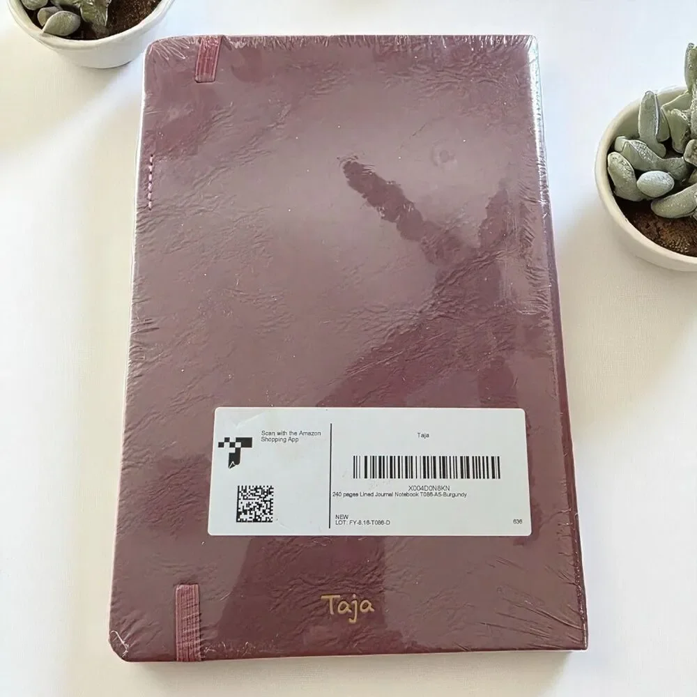 Lined Journal Notebook 240 Pages Burgundy 8 1/4 x 5 1/2 Notes Diary Hardcover